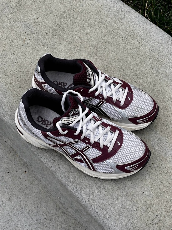 Asics Other - Asics White and Burgundy GEL-1130 Running Shoes